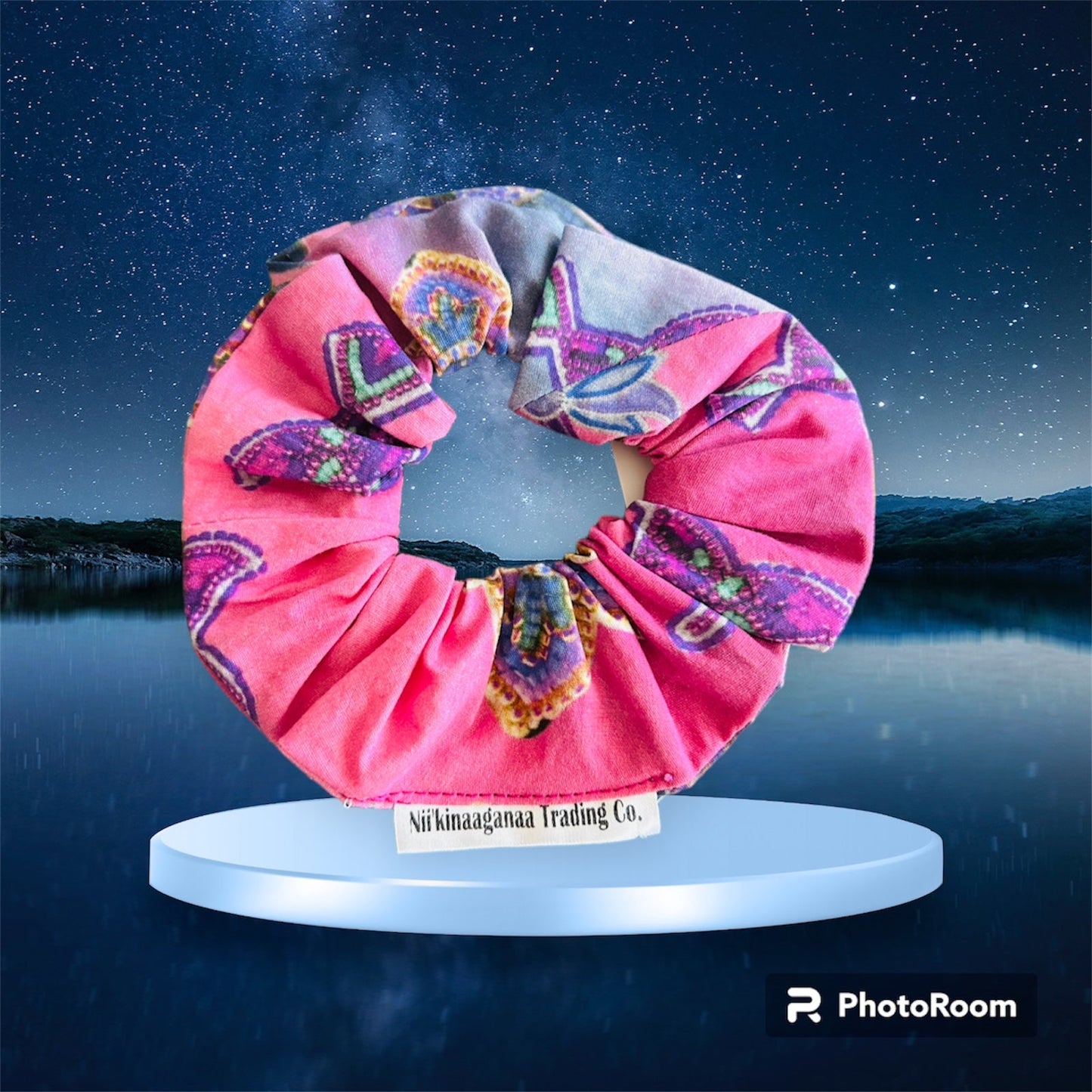 Cotton Poplin Hair Scrunchie - Nii’kinaaganaa Trading Co.