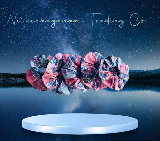 Cotton Poplin Hair Scrunchie - Nii’kinaaganaa Trading Co.